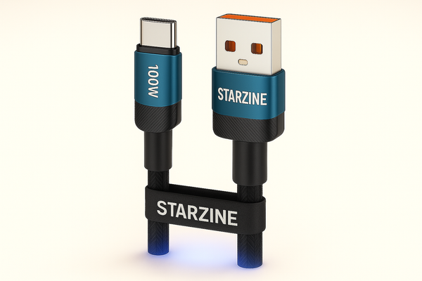 Starzine USB cable with connector on a white background